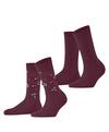 ESPRIT Flower Rib SO  2-Pack Socken Damen - shadow red (8138)
