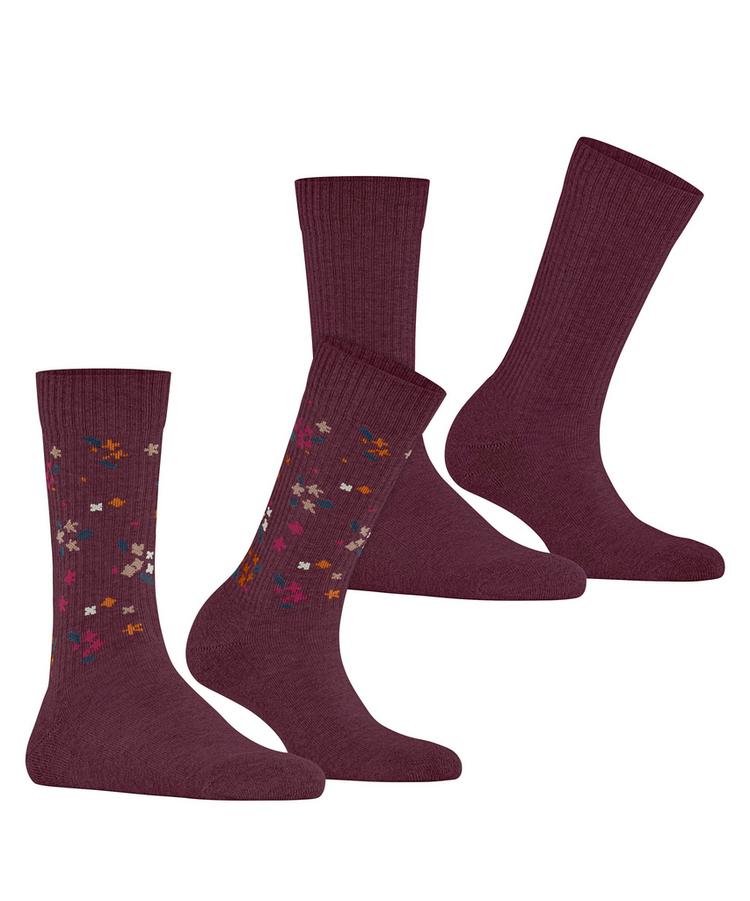 ESPRIT ESPRIT Flower Rib SO  2-Pack Socken Damen - shadow red (8138) - 0 | SportScheck