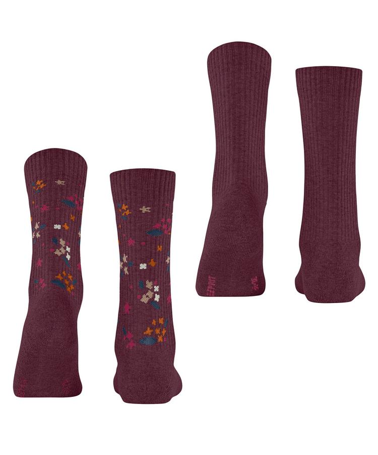 ESPRIT ESPRIT Flower Rib SO  2-Pack Socken Damen - shadow red (8138) - 0 | SportScheck