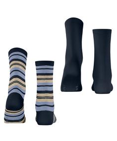 Rückansicht von ESPRIT College Stripe 2-Pack Freizeitsocken Damen marine (6120)