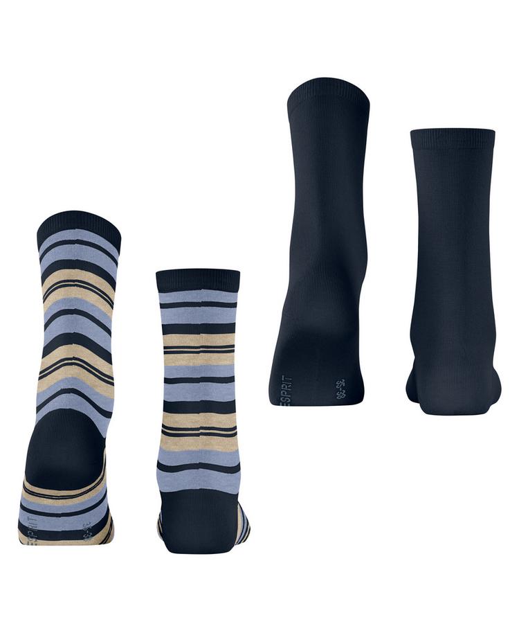 ESPRIT ESPRIT College Stripe 2-Pack Socken Damen - marine (6120) - 0 | SportScheck