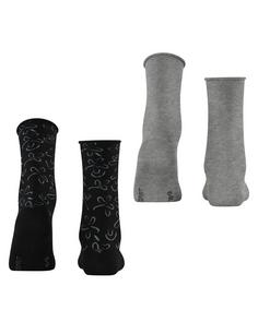Rückansicht von ESPRIT Flower Lines  2-Pack Freizeitsocken Damen sortiment (0050)