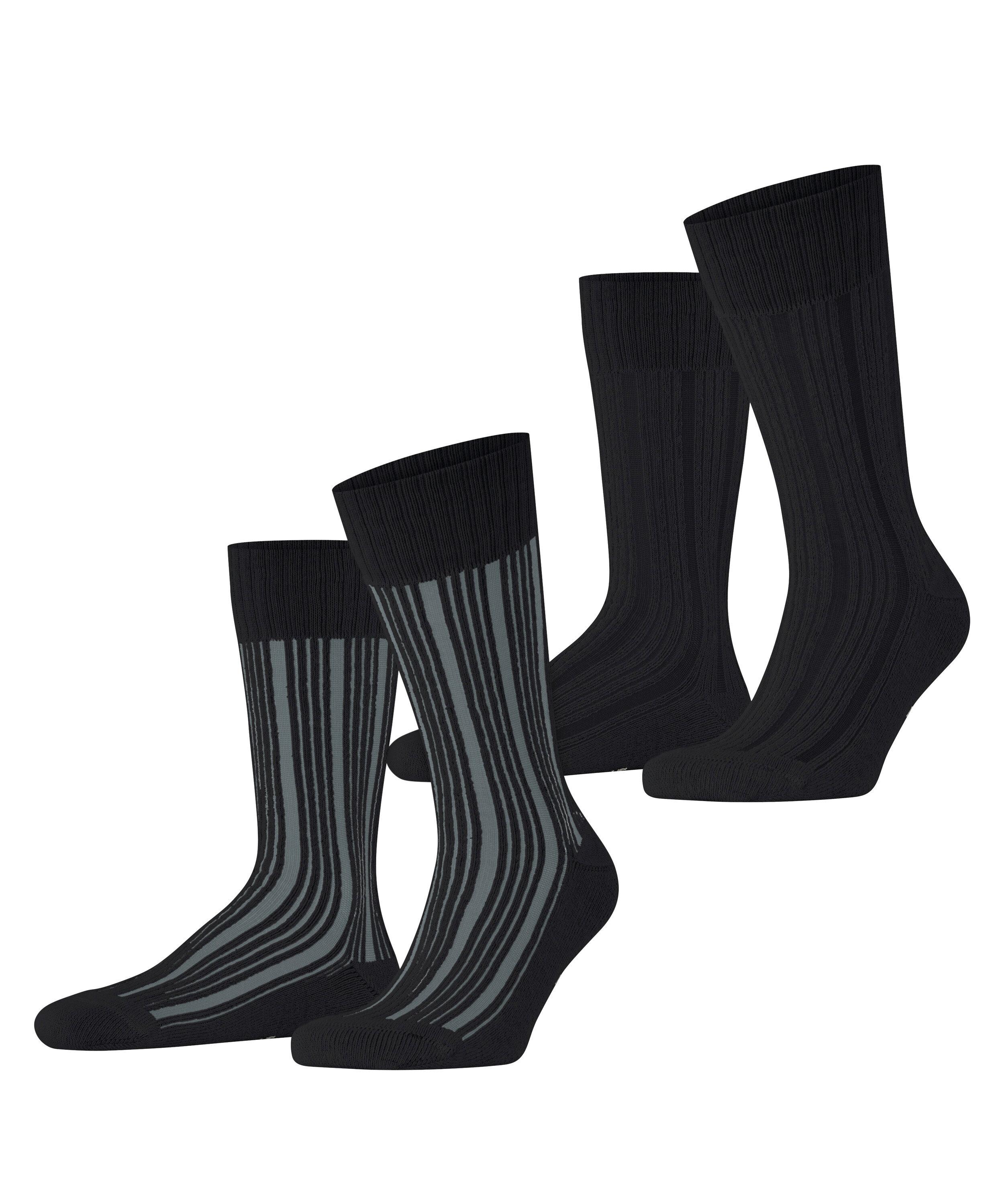 ESPRIT Plush Rib SO  2-Pack Socken Herren - black (3000)