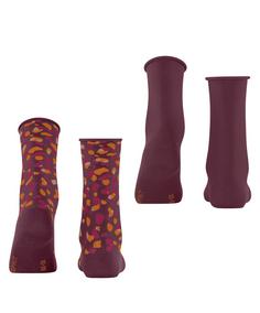 Rückansicht von ESPRIT Art Pattern  2-Pack Freizeitsocken Damen shadow red (8138)