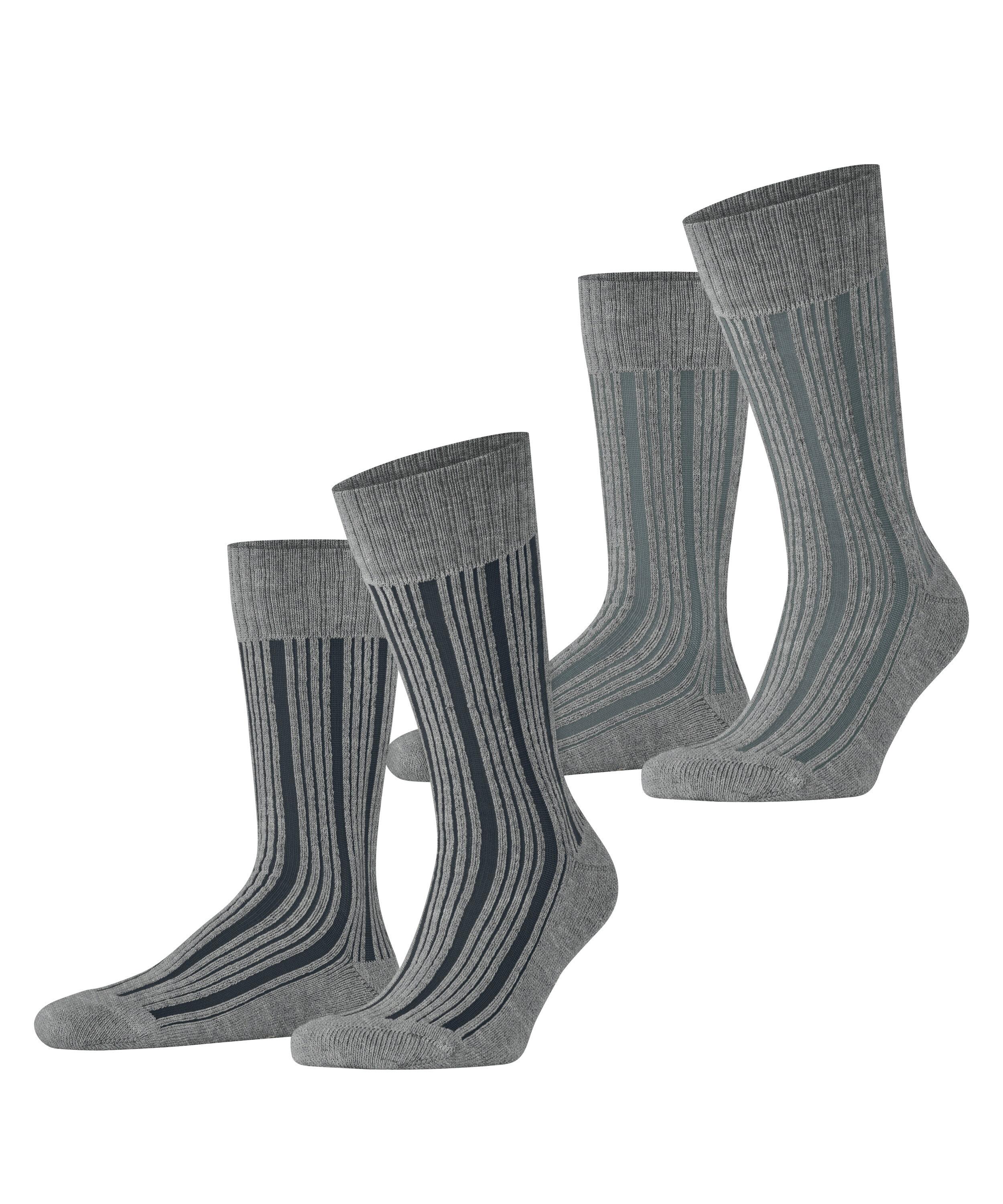 ESPRIT Plush Rib SO  2-Pack Socken Herren - light greymel. (3390)