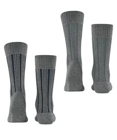 Rückansicht von ESPRIT Plush Rib SO  2-Pack Freizeitsocken Herren light greymel. (3390)