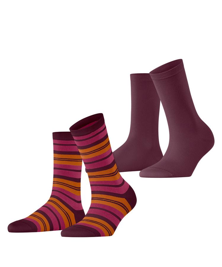 ESPRIT ESPRIT College Stripe 2-Pack Socken Damen - shadow red (8138) - 0 | SportScheck