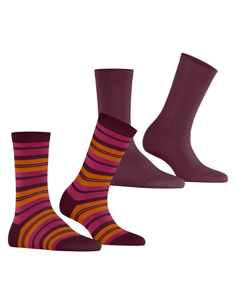 ESPRIT ESPRIT College Stripe 2-Pack Socken Damen - shadow red (8138) - 0 | SportScheck