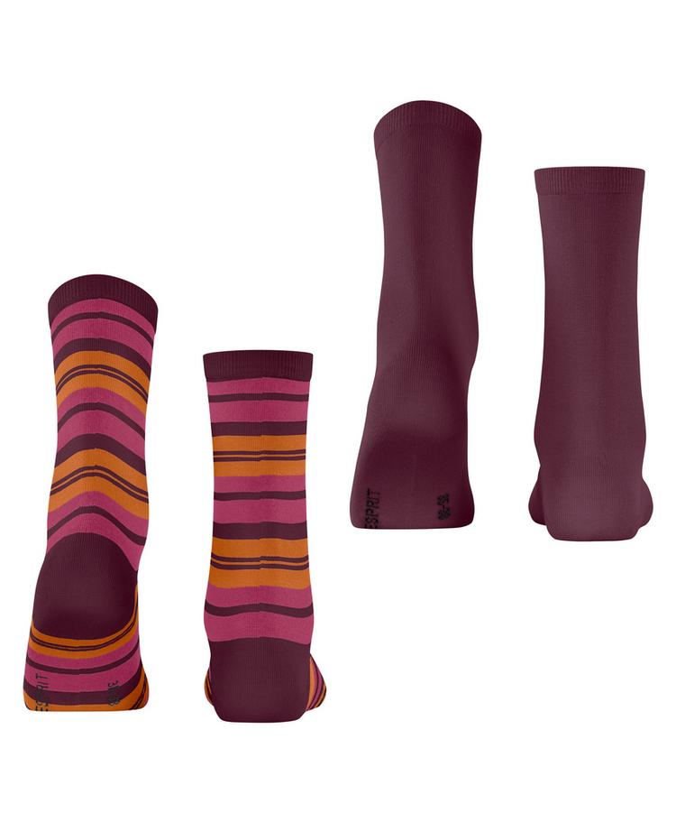 ESPRIT ESPRIT College Stripe 2-Pack Socken Damen - shadow red (8138) - 0 | SportScheck