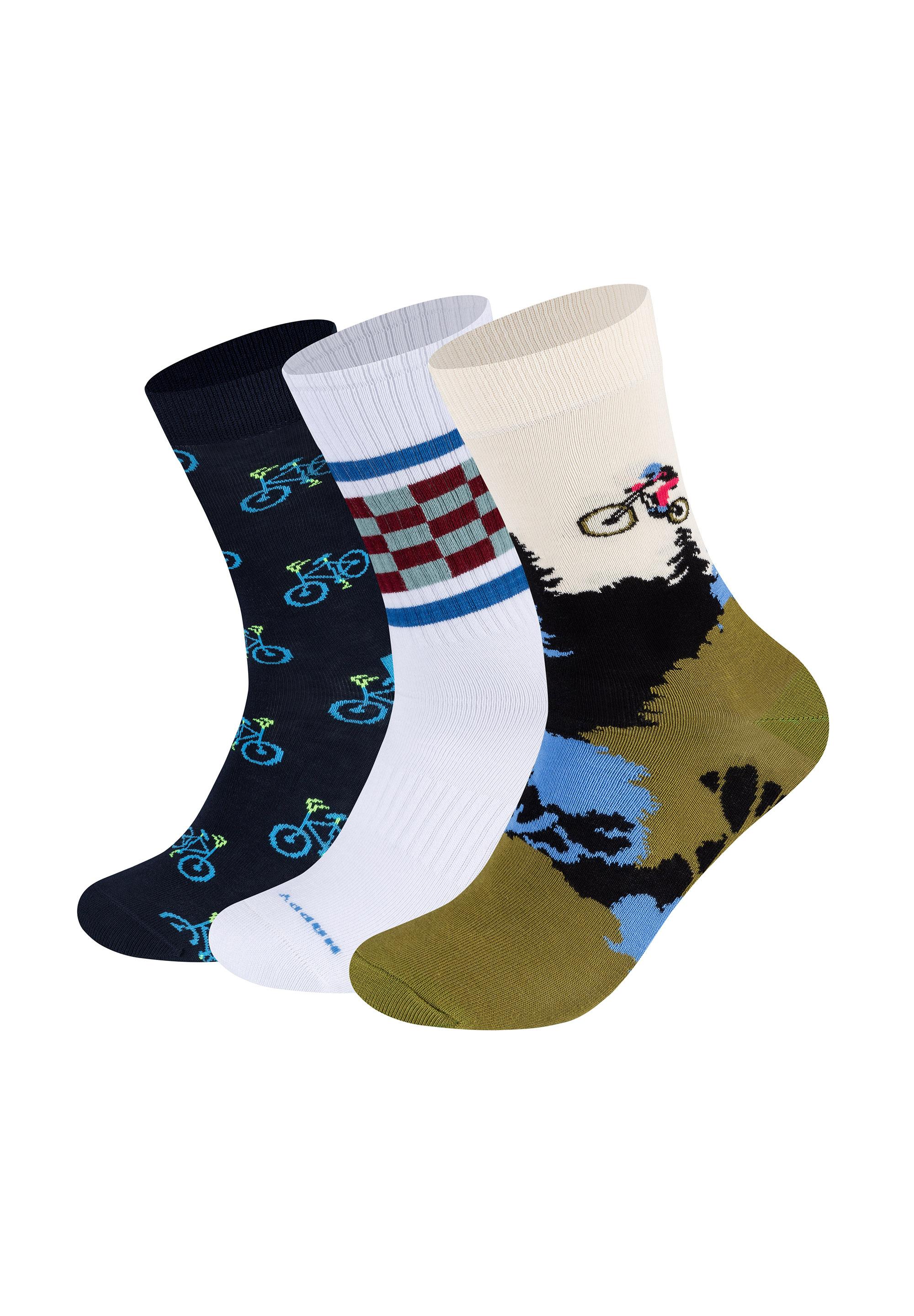 Happy Socks Bike, Checked Stripe and Mountain Bike Socken - Multicolor