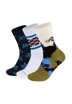 Happy Socks Bike, Checked Stripe and Mountain Bike Freizeitsocken Multicolor