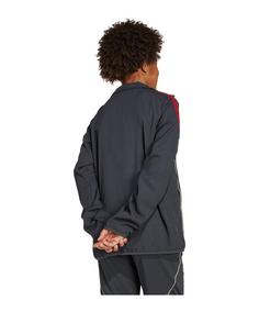 Rückansicht von adidas Olympique Lyon Präsentationsjacke Kids Trainingsjacke Kinder grau