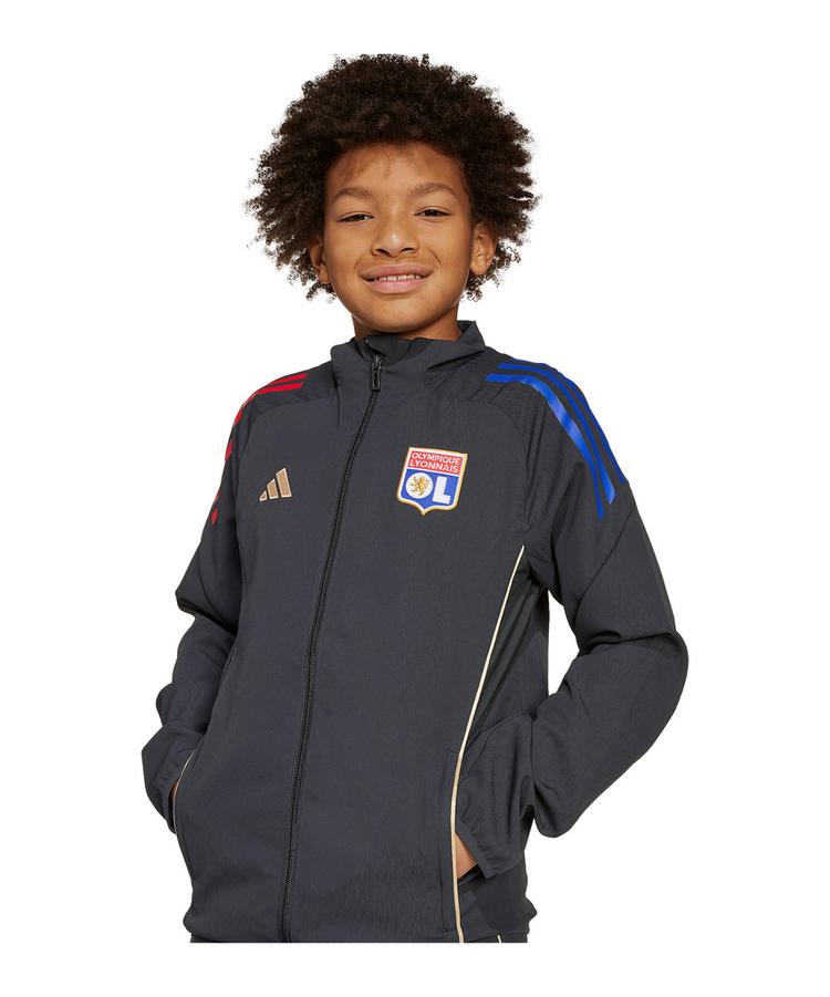 adidas adidas Olympique Lyon Pr&auml;sentationsjacke Kids Trainingsjacke Kinder - grau - 2 | SportScheck