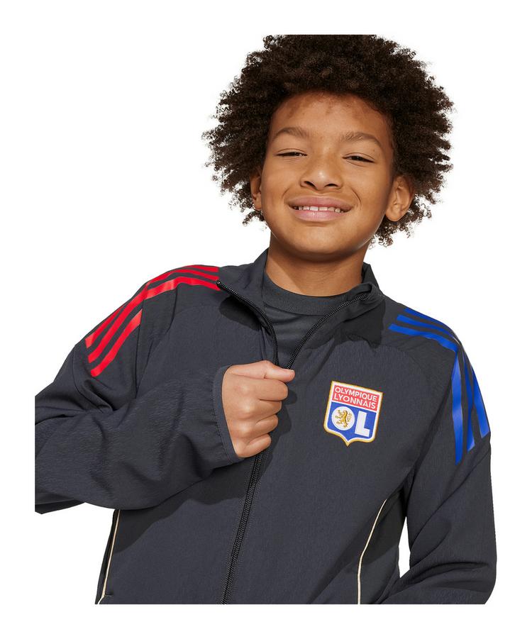 adidas adidas Olympique Lyon Pr&auml;sentationsjacke Kids Trainingsjacke Kinder - grau - 3 | SportScheck