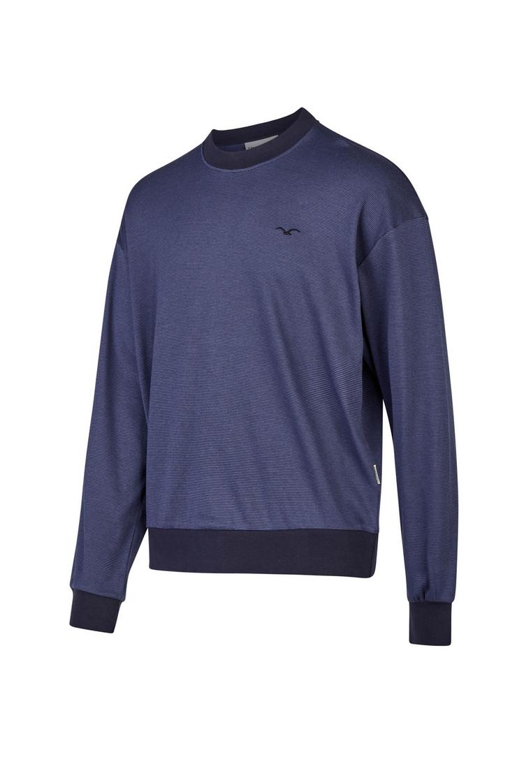 Cleptomanicx Cleptomanicx Boxy Crewneck Ligull Mini Stri Sweatshirt Herren - Sky Captain - 0 | SportScheck