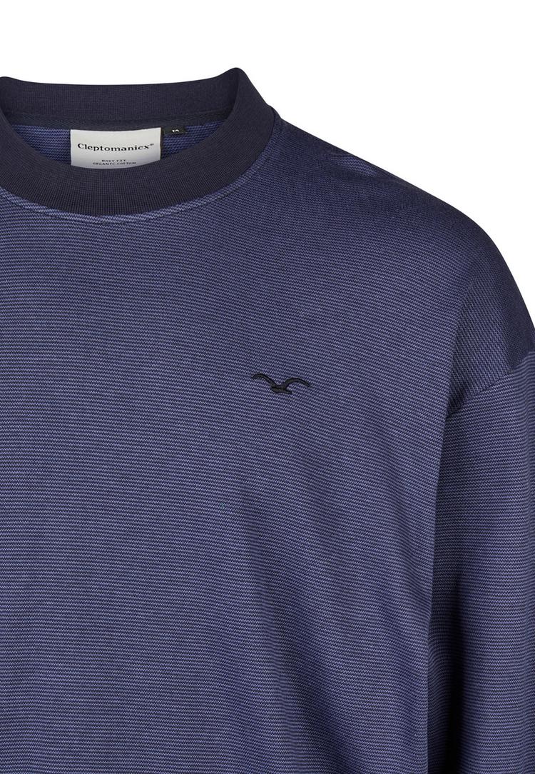 Cleptomanicx Cleptomanicx Boxy Crewneck Ligull Mini Stri Sweatshirt Herren - Sky Captain - 2 | SportScheck