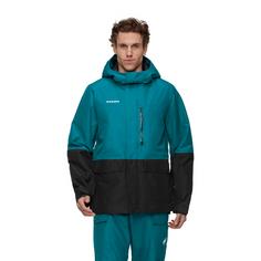 Rückansicht von Mammut Fall Line HS Hooded Hardshelljacke Herren deep teal-black