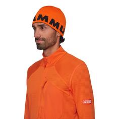 Rückansicht von Mammut Logo Beanie eiger orange-black