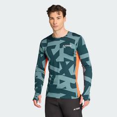 Rückansicht von adidas Multi Synthetic langärmelige Baselayer Funktionsshirt Herren Preloved Teal
