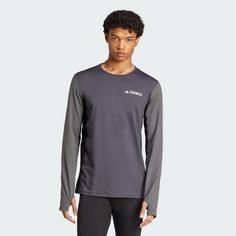 Rückansicht von adidas Multi Synthetic langärmelige Baselayer Funktionsshirt Herren Carbon / Grey Six
