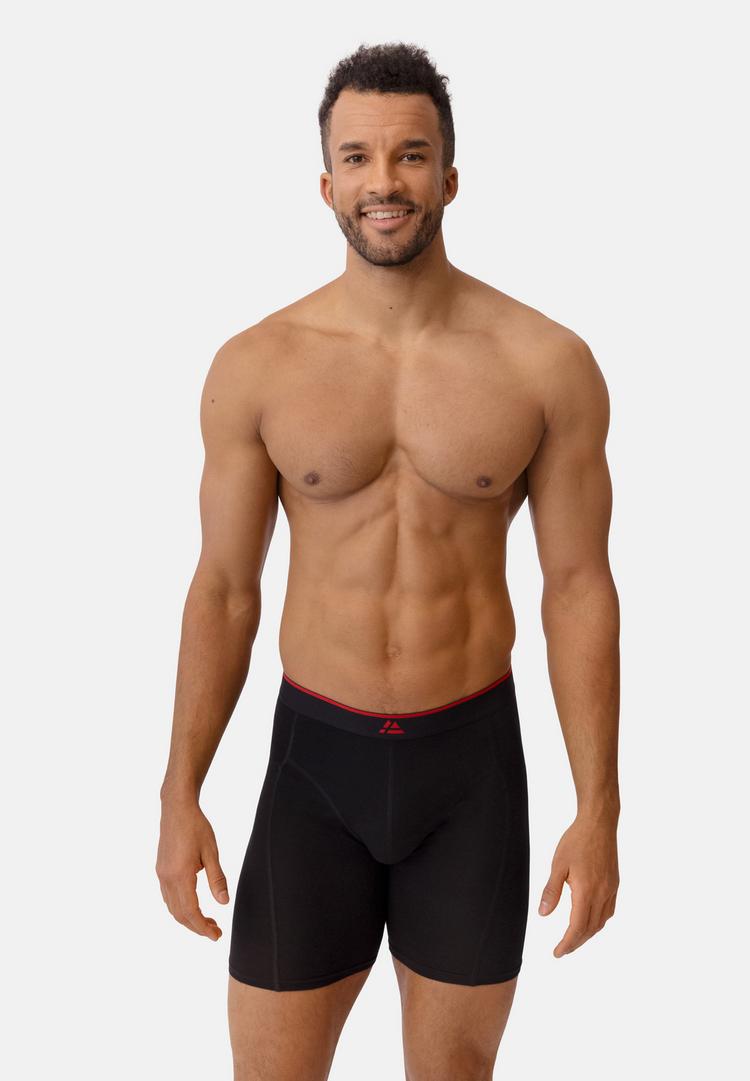 DANISH ENDURANCE DANISH ENDURANCE Bamboo Trunks Extra Long Unterhose Herren - schwarz/rot - 0 | SportScheck
