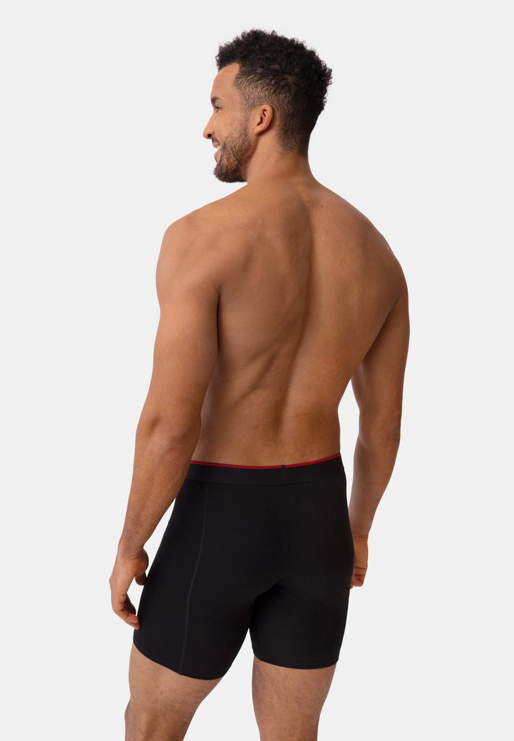 DANISH ENDURANCE DANISH ENDURANCE Bamboo Trunks Extra Long Unterhose Herren - schwarz/rot - 1 | SportScheck