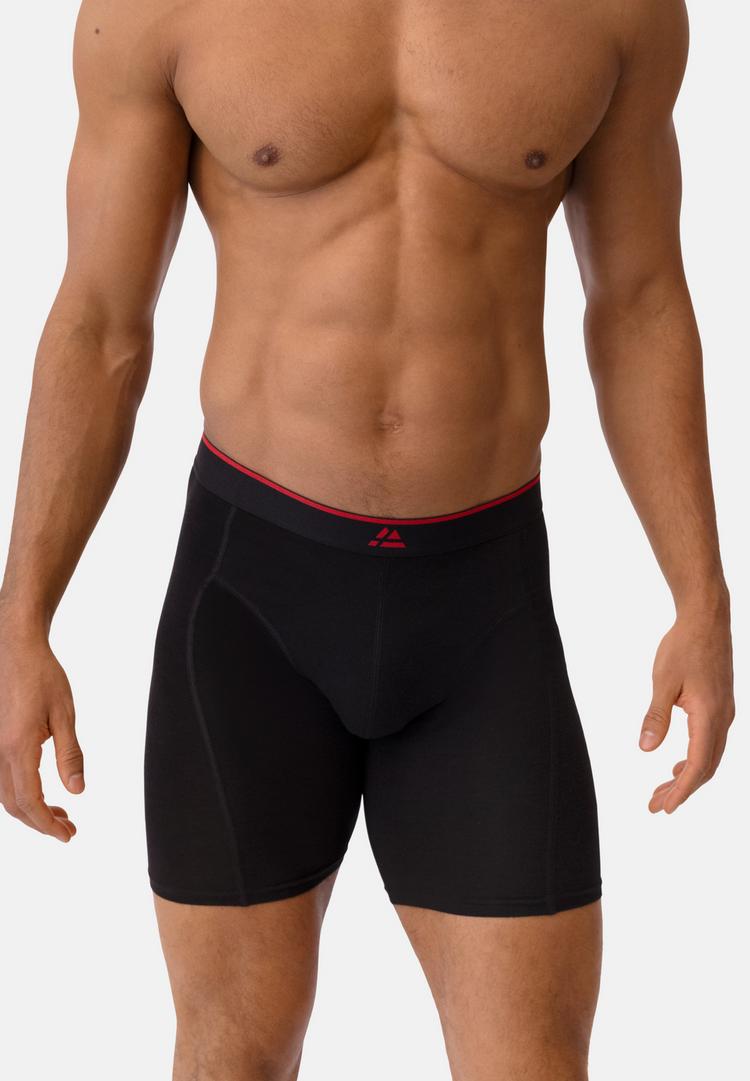 DANISH ENDURANCE DANISH ENDURANCE Bamboo Trunks Extra Long Unterhose Herren - schwarz/rot - 2 | SportScheck