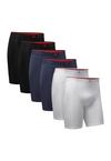 DANISH ENDURANCE Bamboo Trunks Extra Long Unterhose Herren - black_red_navy_white