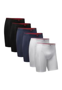DANISH ENDURANCE Bamboo Trunks Extra Long Unterhose Herren - black_red_navy_white