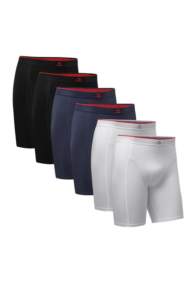 DANISH ENDURANCE DANISH ENDURANCE Bamboo Trunks Extra Long Unterhose Herren - black_red_navy_white - 0 | SportScheck