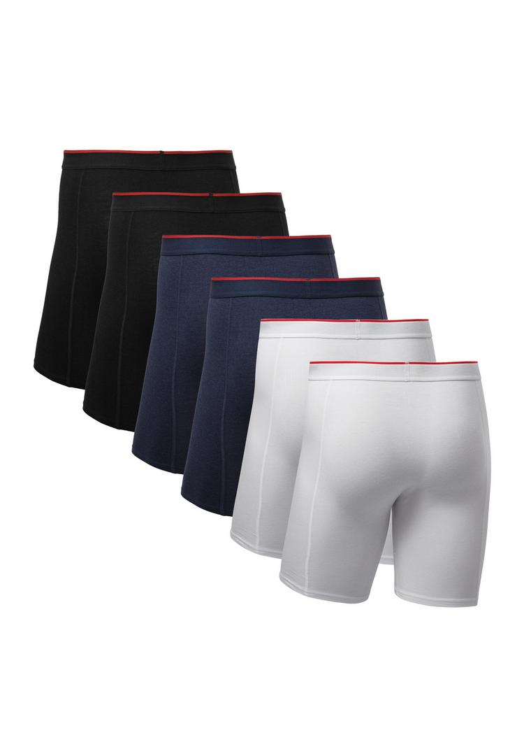 DANISH ENDURANCE DANISH ENDURANCE Bamboo Trunks Extra Long Unterhose Herren - black_red_navy_white - 0 | SportScheck