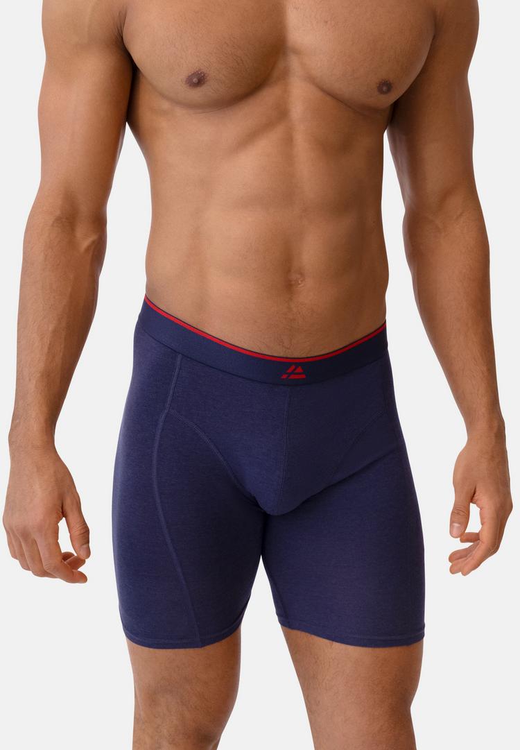 DANISH ENDURANCE DANISH ENDURANCE Bamboo Trunks Extra Long Unterhose Herren - black_red_navy_white - 2 | SportScheck