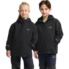 Rückansicht von Jack Wolfskin HYBRID 3IN1 JACKET K Funktionsjacke Kinder black
