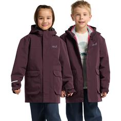 Rückansicht von Jack Wolfskin 3IN1 CANVEY KIDS Funktionsjacke Kinder amaranth