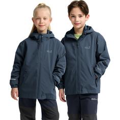 Rückansicht von Jack Wolfskin HYBRID 3IN1 JACKET K Funktionsjacke Kinder midnight sky