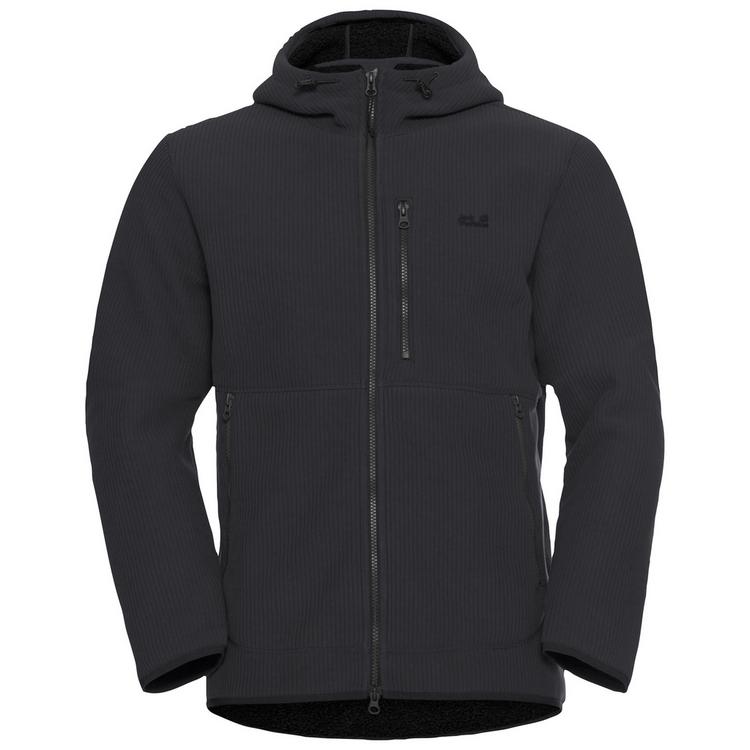 Jack Wolfskin Jack Wolfskin LAKE RIDGE HOODED JKT M Fleecejacke Herren - black - 0 | SportScheck