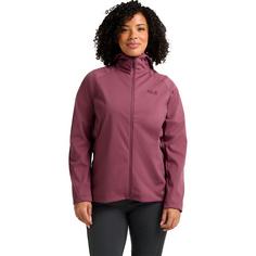 Rückansicht von Jack Wolfskin HIKE WITH ME HOODY W Softshelljacke Damen raisin
