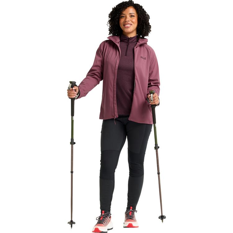 Jack Wolfskin Jack Wolfskin HIKE WITH ME HOODY W Softshelljacke Damen - raisin - 2 | SportScheck