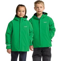 Rückansicht von Jack Wolfskin FLOWLINE SKI JKT KIDS Funktionsjacke Kinder mystic green