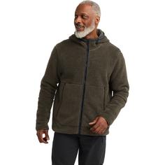 Rückansicht von Jack Wolfskin STONE LITE HOODED JKT M Fleecehoodie Herren obsidian moss