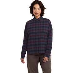 Rückansicht von Jack Wolfskin BAJA FLANNEL SHIRT W Langarmhemd Damen CHECK dark navy
