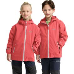 Rückansicht von Jack Wolfskin HYBRID 3IN1 JACKET K Funktionsjacke Kinder sunset coral