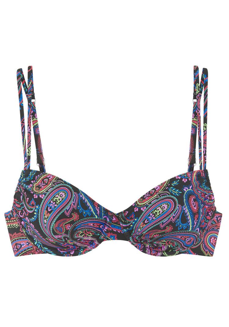 VENICE BEACH VENICE BEACH B&uuml;gel-Bikini-Top Bikini Oberteil Damen - schwarz bedruckt - 0 | SportScheck