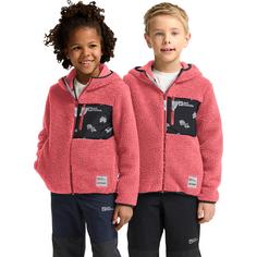 Rückansicht von Jack Wolfskin MOOMIN ICE CURL K Fleecejacke Kinder sunset coral