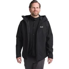 Rückansicht von Jack Wolfskin PRELIGHT 3IN1 JKT M Funktionsjacke Herren black