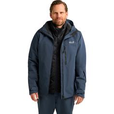 Rückansicht von Jack Wolfskin FLOWLINE 3IN1 JKT M Funktionsjacke Herren midnight sky