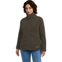 Rückansicht von Jack Wolfskin HIGH CURL JKT W Fleecejacke Damen obsidian moss