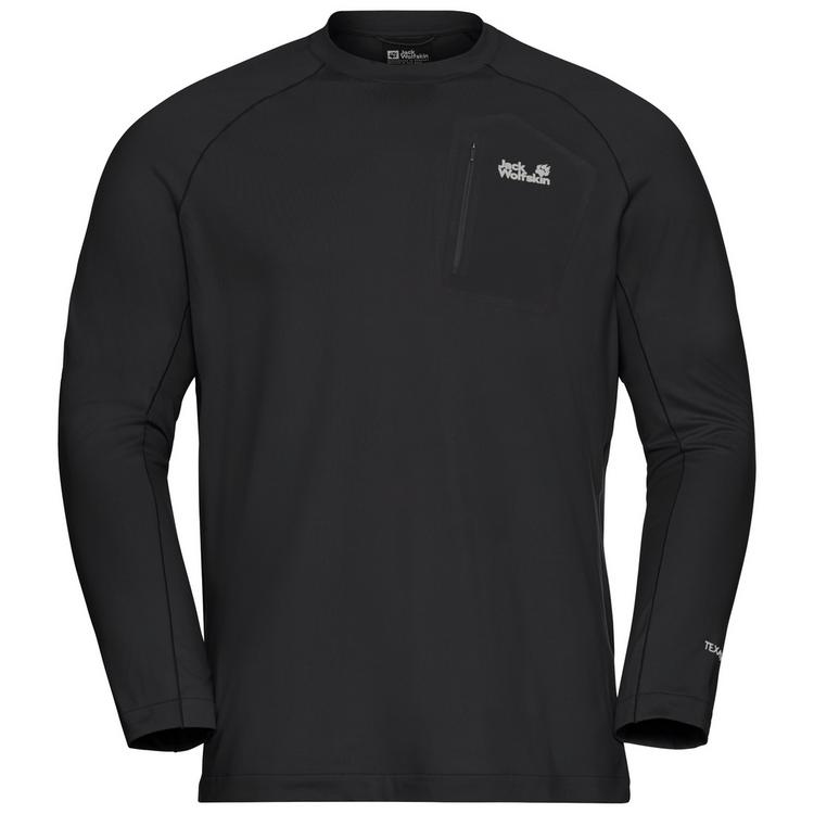 Jack Wolfskin Jack Wolfskin PRELIGHT TRAIL CREW M Sweatshirt Herren - black - 0 | SportScheck