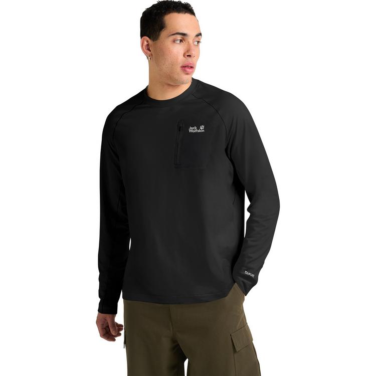 Jack Wolfskin Jack Wolfskin PRELIGHT TRAIL CREW M Sweatshirt Herren - black - 0 | SportScheck