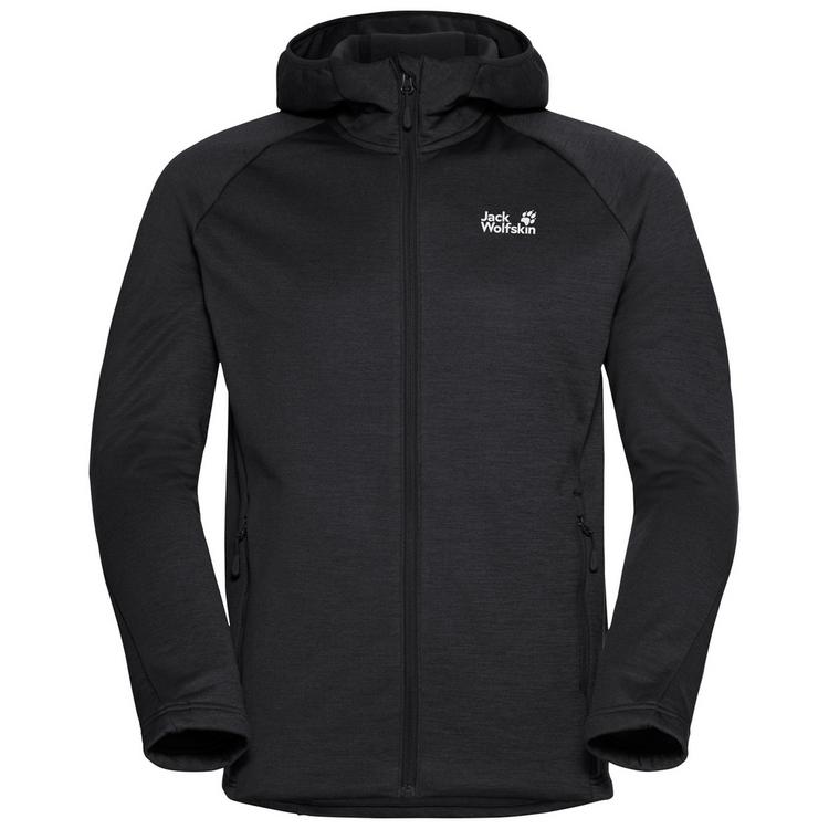 Jack Wolfskin Jack Wolfskin PEAK DISTRICT HOODED FZ M Fleecejacke Herren - black - 0 | SportScheck